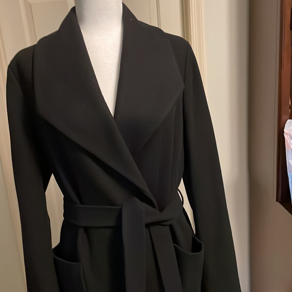 Black Express Winter Coat, Patch Pockets, One Sna… - image 2